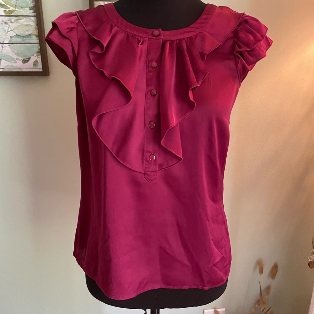 LOFT Silky Blouse with Front Buttons